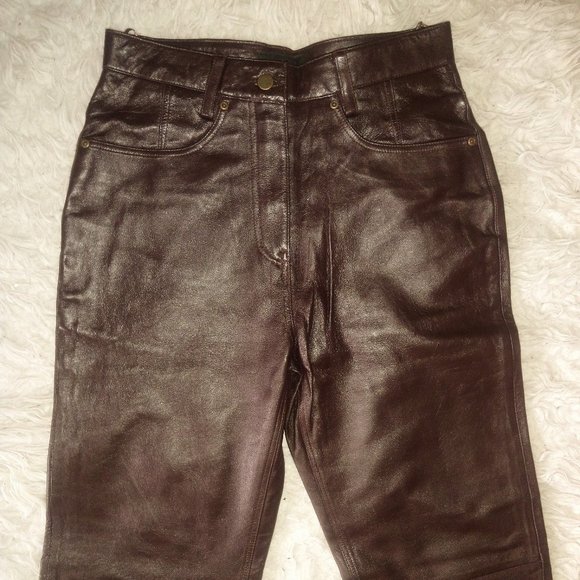 Marie Claire brown leather pants - Picture 1 of 6